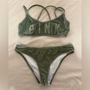 Two piece green bathing suit bikini